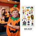 Glow in the dark Halloween temporary tattoos for kids featuring cartoon motifs, WS-K39 - Halloween Cartoon Style (WS-K39) / 120*76mm