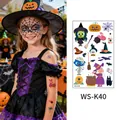 Halloween luminous cartoon temporary tattoo stickers for children, WS-K40 design - 120*76mm / Cartoon Witch and Pumpkin Style (WS-K40)