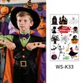 Halloween glow-in-the-dark temporary tattoos for children featuring spooky ghosts and pumpkins - 120*76mm / Classic Halloween Cartoon Style (WS-K33)
