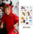 Halloween luminous temporary tattoo stickers for kids, variant WS-K34 - Cartoon Halloween Ghost (WS-K34) / 120*76mm