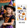 Kids Halloween luminous tattoo stickers, cartoon glow-in-the-dark sheet model WS-K36 - Halloween Castle Pumpkin (WS-K36) / 120*76mm
