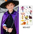 Halloween luminous temporary tattoos for kids, cartoon style, waterproof and durable, model WS-K37 - Halloween Clown Ghost (WS-K37) / 120*76mm