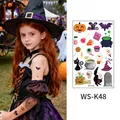 Halloween luminous temporary tattoos for kids featuring cartoon pumpkins and bats WS-K48 - Halloween Pumpkin Black Cat (WS-K48) / 120*76mm
