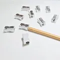 Professionelles Set aus silbernem Aluminiumlegierung-Metall-Anspitzer für Schule und Büro - Einzel-Loch Flacher Stil / 24er Set / Silber