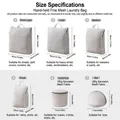 Mesh laundry bag set in 6 sizes for washing machines with portable handle - 70g Fine Mesh - White