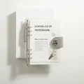 Raccoglitore per notebook a fogli mobili in PVC trasparente a 6 anelli con fibbia grigia - A5 / Set (Include Scatola di Imballaggio + Pagine Interne) / Argento