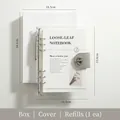 Premium transparent PVC 6-ring loose-leaf notebook binder with textured grey magnetic clasp - A5 / Set (Includes Packaging Box + Inner Pages) / Silver