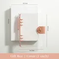 Raccoglitore A5 in PVC trasparente con anelli in metallo oro rosa e indicazioni di misura - A5 / Set Copertina (Include Scatola di Imballaggio) / Oro rosa