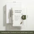 Set di taccuini a fogli mobili a 6 fori in PVC trasparente con fibbia in pelle verde - A5 / Set (Include Scatola di Imballaggio + Pagine Interne) / Verde menta