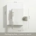 Copertina trasparente in PVC per raccoglitore a 6 anelli con scatola inclusa e dimensioni - A5 / Set Copertina (Include Scatola di Imballaggio) / Argento
