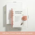 Set taccuino a fogli mobili in PVC trasparente A5/B5 con anelli in oro rosa - A5 / Set (Include Scatola di Imballaggio + Pagine Interne) / Oro rosa