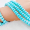 Γαλάζιες γυάλινες χάντρες άβακα 8x5mm για χειροποίητα κοσμήματα DIY και διαχωριστικά - 5*8mm Περίπου 75 τεμ ανά σειρά / Ανοιχτό Μπλε Ρουά Πορσελάνη