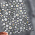 White daisy floral nail art stickers SKU TS-046 for spring themed manicure designs - Monet Garden Daisy Floral Style (TS-046)