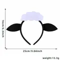 Easter sheep headband with black ears and white fleece detail measuring 25x16cm and 13g - Easter Headband / Lamb Headband