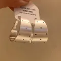 Silver wide hoop earrings with black dot pattern and minimalist metal jewelry design - Polka Dot Pattern Wide Hoop (75# 925 Sterling Silver Earring Post) / Silver