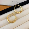 Elegant minimalist gold hoop earrings featuring black stud details and silver hypoallergenic posts - Polka Dot Decor Hoop Style (102#) / 3cm / Gold