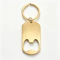 Gold stainless steel blank bottle opener keychain perfect for custom laser engraving gifts - Bottle Opener Style / Assembled / Gold