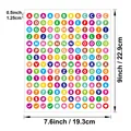 0.5 inch colorful alphabet and number stickers sheet for scrapbooking and DIY labeling - True Color (Without Smiley Face)