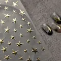 Pegatinas de uñas Tomoni en relieve estrellas doradas para decoración creativa de nail art - Nuevo Estampado en Caliente / Dorado