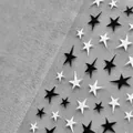 Pegatinas de uñas de estrellas blancas y negras en relieve con textura 3D para manicura - Meteoro Delgado / Negro y Blanco
