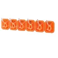Orange self-adhesive row of 6 hooks for wall mounting without drilling, 35x6.2cm - Orange (6-Hook Strip)
