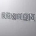 Gray 6-hook adhesive strip for wall mounting 35x6.2cm - Silver (6-Hook Strip)