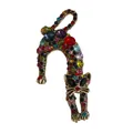 Exquise broche chat colorée en strass avec des cristaux étincelants multicolores - Chat Multicolore