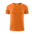 Breathable quick-dry orange athletic round neck T-shirt for men fitness and running - S / Tops / Orange