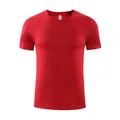 Red breathable quick-dry men's athletic short sleeve T-shirt for fitness and running - S / Tops / Red