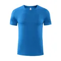 Men's breathable quick-dry athletic T-shirt in bright blue, perfect for gym or running - Lake Blue