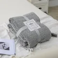 Manta suave de franela gris con diseño de espigas para la siesta o el aire acondicionado - 120x200cm Blanket Only / Gris