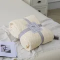 Manta de franela suave color crema con patrón de espiga para cama - 120x200cm Blanket Only / Blanco Roto