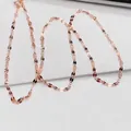 Collier chaîne à paillettes S925 argent sterling or rose pour femme très élégante - Chaîne Réglable en Argent 925 / Or rose