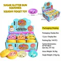Rainbow glitter maltose bun squishy fidget toy with yellow steamer base for stress relief - Maltose Gold Powder Bun Style / 8.5cm Single Piece (with Steamer)