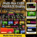 Juguetes de cubo para apretar con expresiones faciales en caja de exhibición para estrés. - Cubo de Expresión Azul (Versión Harina) / Envase tipo caja / Azul