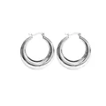 Elegant silver stainless steel chunky hollow hoop earrings with a high-polished mirror finish - Hollow Earrings / 25mm / Silver