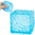 Ονειρικό μπλε παιχνίδι squishy από μαλτόζη με υφή νερού για ανακούφιση από το άγχος - Τετράγωνο squishy μαλτόζης κηρήθρα 5,5 cm - Μπλε