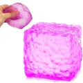 Τετράγωνο ροζ ημιδιαφανές παιχνίδι squishy για μείωση του στρες με ανάγλυφη επιφάνεια - Τετράγωνο squishy μαλτόζης κηρήθρα 5,5 cm - Μωβ