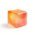 Διαφανές πορτοκαλί squishy παιχνίδι σε σχήμα κύβου με γκλίτερ για το άγχος - Τετράγωνο squishy μαλτόζης με γκλίτερ 5,5 cm - Πορτοκαλί