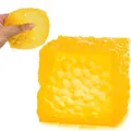Κίτρινο μαλτόζη dream squishy παιχνίδι αποσυμπίεσης με ανάγλυφη επιφάνεια για το άγχος - Τετράγωνο squishy μαλτόζης κηρήθρα 5,5 cm - Πορτοκαλί