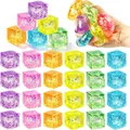 Σετ πολύχρωμα glitter squishy κύβοι για αισθητηριακή ανακούφιση - Τετράγωνο squishy μαλτόζης aurora 3 cm - 1 τεμάχιο