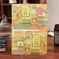 Vintage A5 European style notebook with retro collage illustration on kraft paper cover - Rose Red / A5