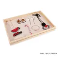 Rechteckiges Schmucktablett aus Holz mit beiger Auskleidung zur Organisation - Leeres Display-Tablett / 35x24x3.5cm / Beige