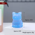 Hand-carved blue opalite lucky cat crystal figurine for desktop decor, 3cm height - Blue Opal / Approx. 3x2cm