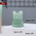 Hand-carved green aventurine lucky cat figurine, 3cm mini crystal ornament - Aventurine Jade / Approx. 3x2cm