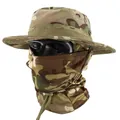 Tactische camouflage boonie hoed set met bijpassend gezichtsmasker voor zonbescherming - 1e Gen Hoed + Mesh Bivakmuts Set / CP Camouflage