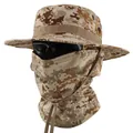 Tarnfarbenes taktisches Boonie-Hut-Set mit Nackenschutz in Wüstendigitaltarnung - 1. Gen Hut + Netz-Sturmhaube Set / Wüsten-Digitaltarnung