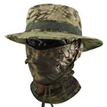 Tarnfarbenes taktisches Boonie-Hut-Set mit Halstuch für Sonnenschutz im Freien - 1. Gen Hut + Netz-Sturmhaube Set / Grünes Python-Muster