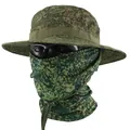 Taktisches Boonie-Hut-Set in digitalem Camouflage-Grün mit passender Gesichtsmaske für Outdoor - 1. Gen Hut + Netz-Sturmhaube Set / Russisches Digitaltarn