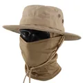 Khaki-Boonie-Hut und Sonnenschutz-Gesichtsmasken-Set für taktische Outdoor-Aktivitäten - 1. Gen Hut + Netz-Sturmhaube Set / Khaki
